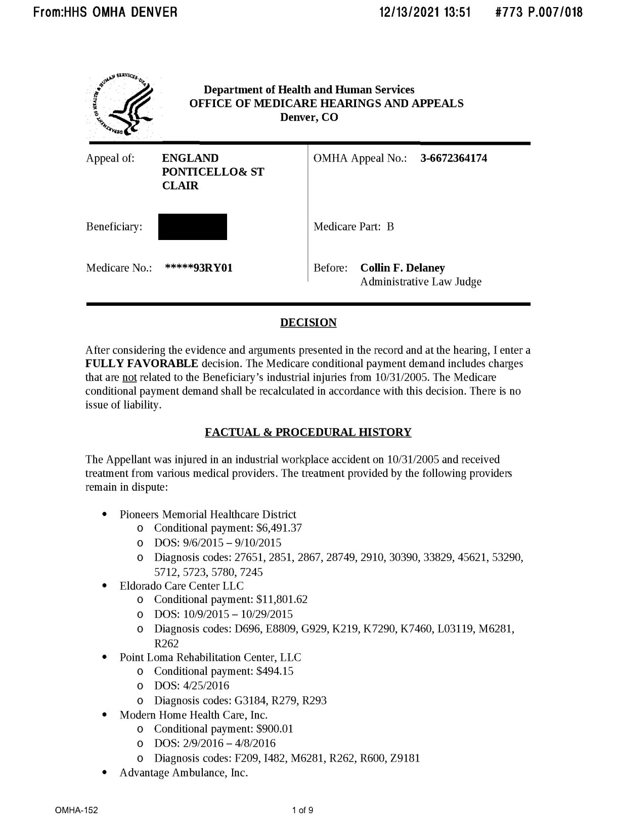 EPS Medicare Decision